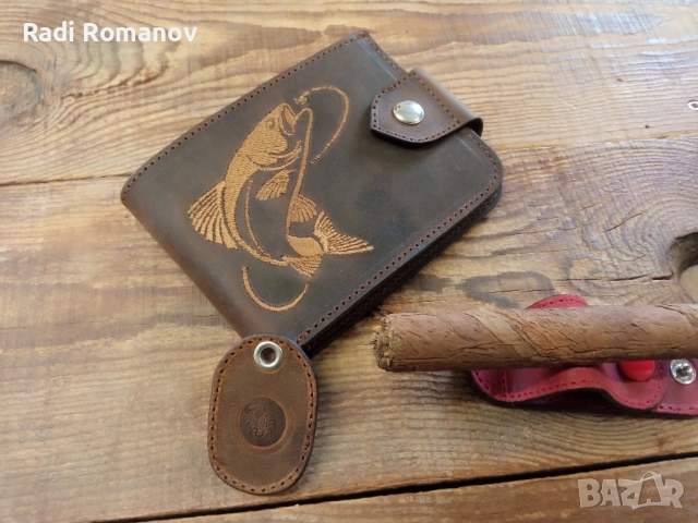 Ръчно изработен мъжки кожен портфейл 