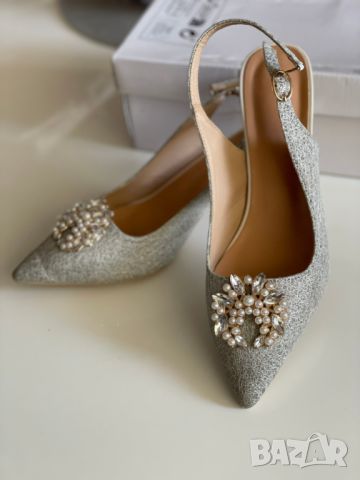 Дамски сватбени обувки, 38 EU, снимка 4 - Дамски обувки на ток - 45830325