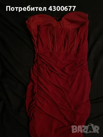 Винено червена официална дамска рокля, снимка 3 - Рокли - 49680779