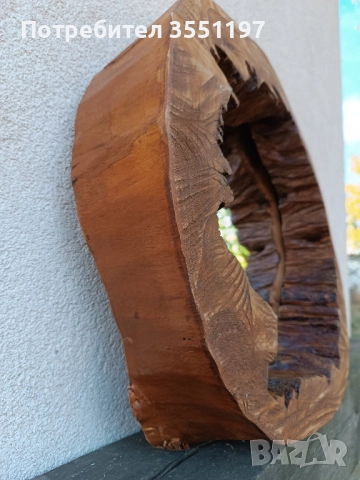 ОГЛЕДАЛО с рамка от дънер с жив вътрешен и външен ръб, снимка 3 - Огледала - 49495693