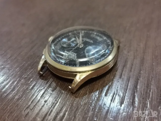 ЗЛАТЕН 18К ULTIMOR CHRONOGRAPHE 17 JEWELS , снимка 6 - Мъжки - 49274482