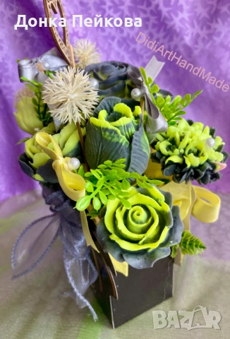 Букет от сапунени цветя, снимка 3 - Козметика за тяло - 53880911