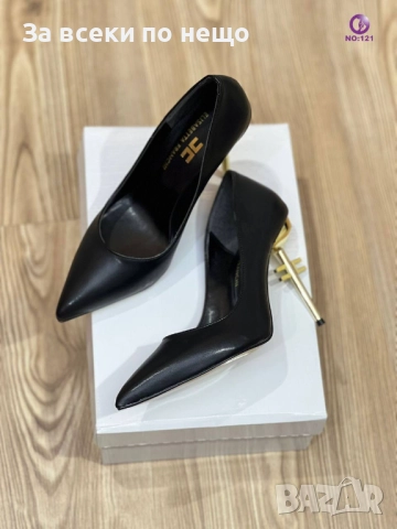 Elisabetta Franchi Дамски Черни Обувки С Метален Ток Елизабета Фенчи Код SK74