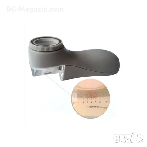 Печатарска увеличителна мощна ръчна лупа микроскоп с LED осветление и скала за платки 8X увеличение, снимка 4 - Други инструменти - 50921374