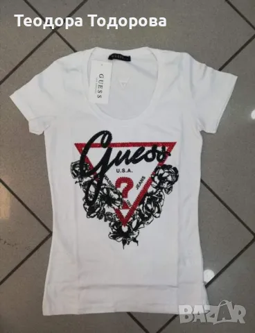 Дамски памучни тениски Guess , снимка 5 - Тениски - 49999358