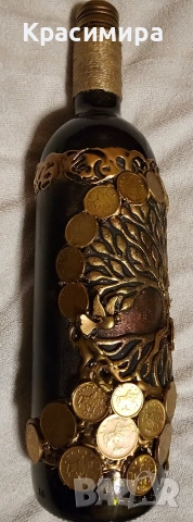 Арт бутилка "Дървото на живота ", снимка 3 - Декорация за дома - 54225540