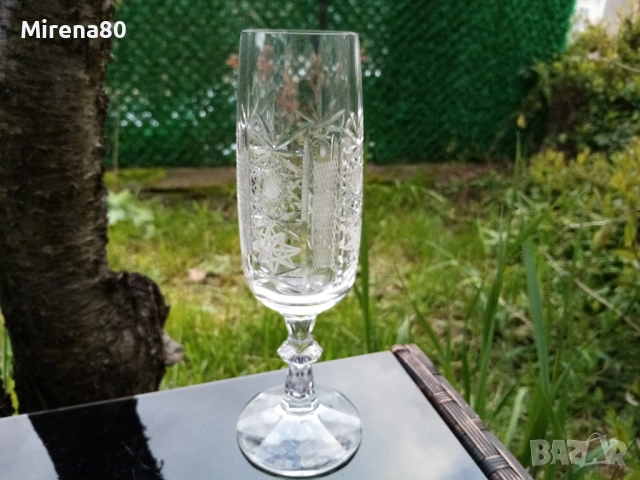 Кристален сервиз от 5 чаши за бяло вино - Австрия ! , снимка 4 - Сервизи - 54169522