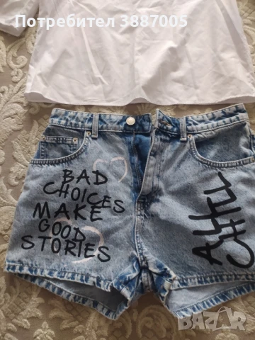 Къси дънки с риза , снимка 2 - Дънки - 51081569