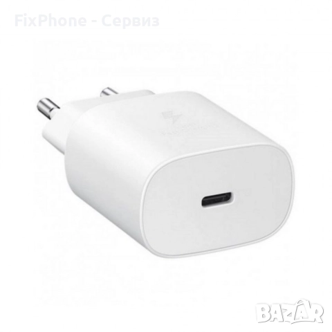 Оригинален адаптер Samsung 25W USB-C, EP-TA800NWE 220V Super Fast Charging, Бял



