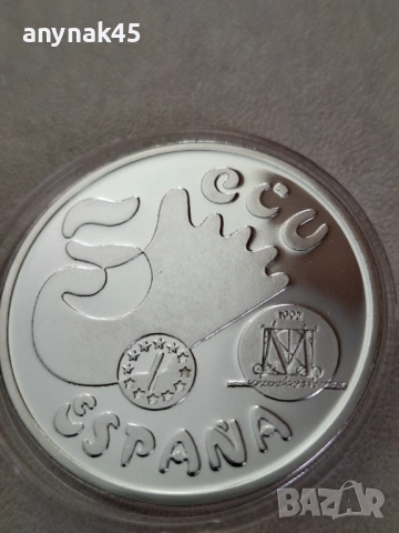 Сребро Испания Мадрид 5 екю, снимка 4 - Нумизматика и бонистика - 53568749