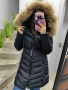 Дълго зимно яке с естествен косъм черно, снимка 3