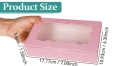 Голяма правоъгълна кутия прозрачен капак бяла розова картонена за лакомства десерти бонбони шоколад, снимка 2