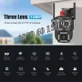 Безжична WiFi IP камера с 3 обектива 12MPx, нощно виждане, 360°, снимка 4