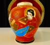 Японска порцеланова ваза Satsuma,злато,печат. , снимка 3