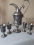 Кана и чаши за ракия от калай Antik*Vintage*, снимка 1 - Антикварни и старинни предмети - 45119346