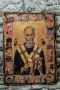 Свети Николай в житие, репродукция на старинна икона с художествен декупаж 25/19 см, снимка 1