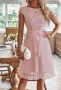 Розова дантелена рокля, снимка 1