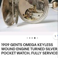 Джобен сребърен часовник Омега(Omega)52 мм.три капака, снимка 14 - Мъжки - 45596252