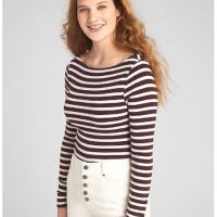 Блуза на рае във винен и бял цвят GAP, снимка 3 - Блузи с дълъг ръкав и пуловери - 45880245
