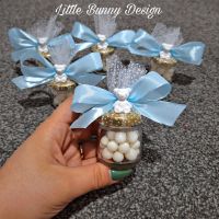Бурканчета с бели бонбонки- подарък за кръщене, погача или рожден ден, снимка 1 - Подаръци за кръщене - 45481699