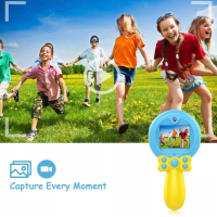 Micoke Цифров селфи детски фотоапарат/видеокамера/Видеорегистратор с дръжка 12MP/1080P/2” екран, снимка 4 - Фотоапарати - 45008443