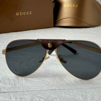 Gucci 2024 мъжки слънчеви очила авиатор с кожа 5 цвята, снимка 7 - Слънчеви и диоптрични очила - 45456363