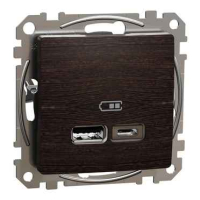 Продавам Розетка 2x USB тип A+C 2.4A 12W Венге SCHNEIDER ELECTRIC Sedna Design, снимка 1 - Други - 44954296