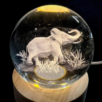 LED Светеща кристална топка/лампа, 3D сензорна - Слон, снимка 8 - Настолни лампи - 45036245