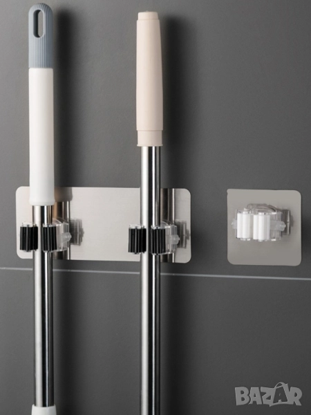Стенен държач за четки, мопове и метли, снимка 1