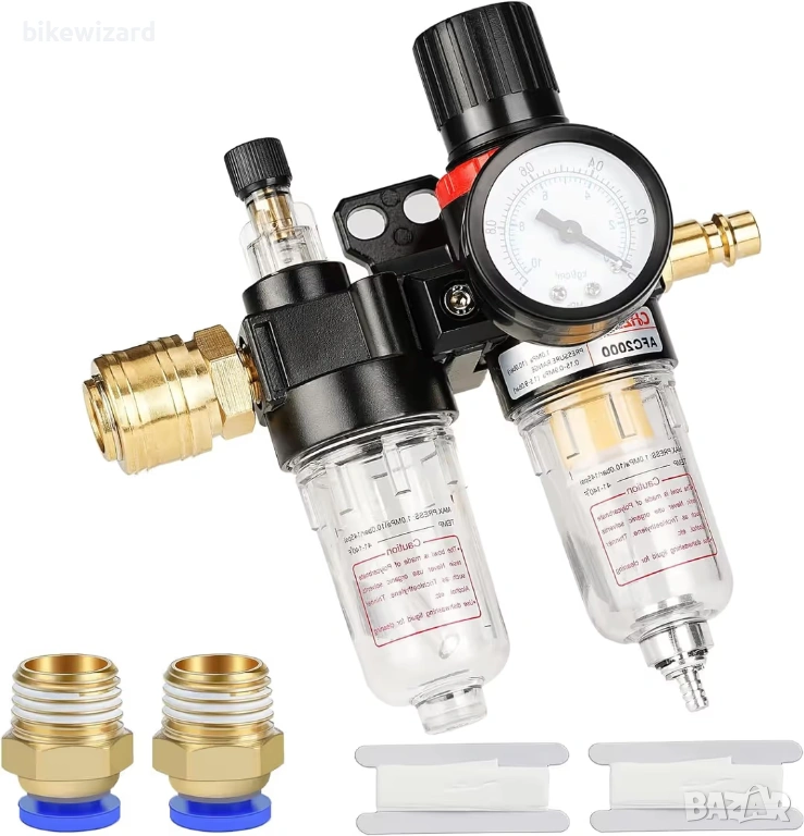 Регулатор на налягането на сгъстен въздух Noosverl с водоуловител – 1/4 инча НОВ, снимка 1