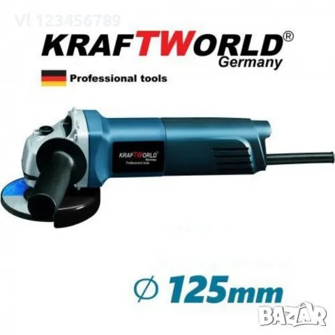 Ъглошлайф на Ток 1400W 125мм KrafT World с регулиране на оборотите, снимка 1