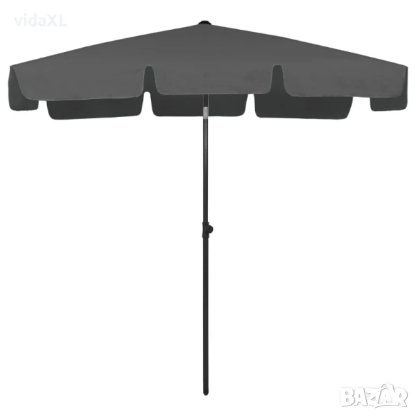 vidaXL Плажен чадър, антрацит, 200x125 см（SKU:314729）, снимка 1