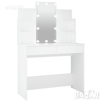 vidaXL Тоалетка с LED, бяла, 96x40x142 см（SKU:808819, снимка 1