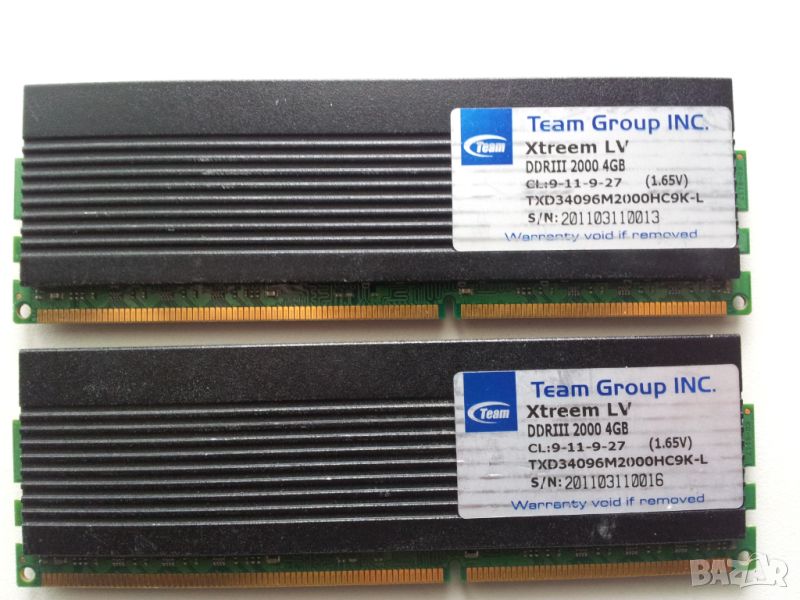 Памет рам 8GB 2х4GB DDR3 2000MHz КИТ Ram за настолен компютър Тествани и работещи!, снимка 1