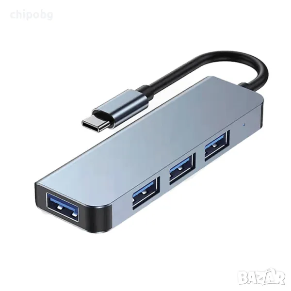 USB хъб DeTech, 4 порта, снимка 1