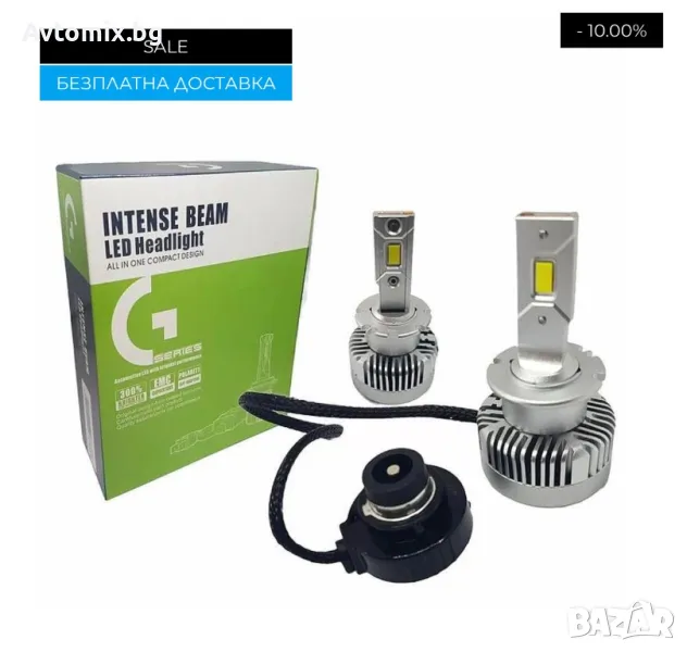 D2S D2R LED xenon крушки, 45W, Canbus 6000K, комплект, БЕЗПЛАТНА ДОСТАВКА, снимка 1