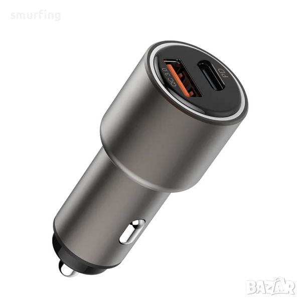  Зарядно за кола с два порта USB и USB-C – T21 , снимка 1