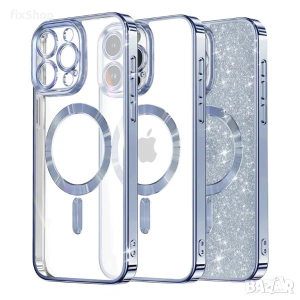 Калъф fixGuard - Luxury Glitter MagSafe - iPhone 16 Pro Max - Light Blue, снимка 1