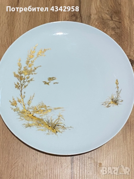Alka-Kunst.Kaiser.1958-1960г. Голяма чиния с златен мотив., снимка 1