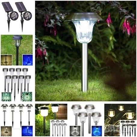 Комплект от 6 броя соларни градински LED лампи , снимка 1