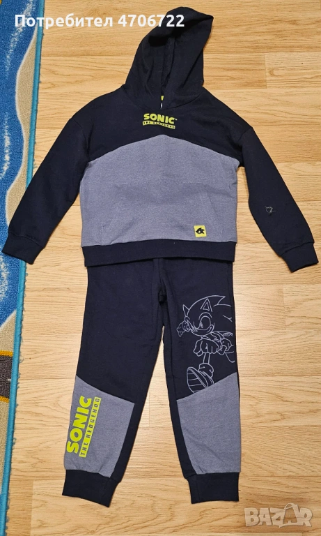 Детски спортен комплект SONIC – суитшърт с качулка + панталон (5 г.), снимка 1