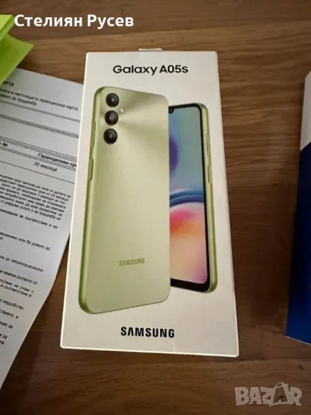 нов samsung a05s  sm-a057g/dsn 4gb /64gb light green  смарт телефон 203 лв - нов с документ от телен, снимка 1