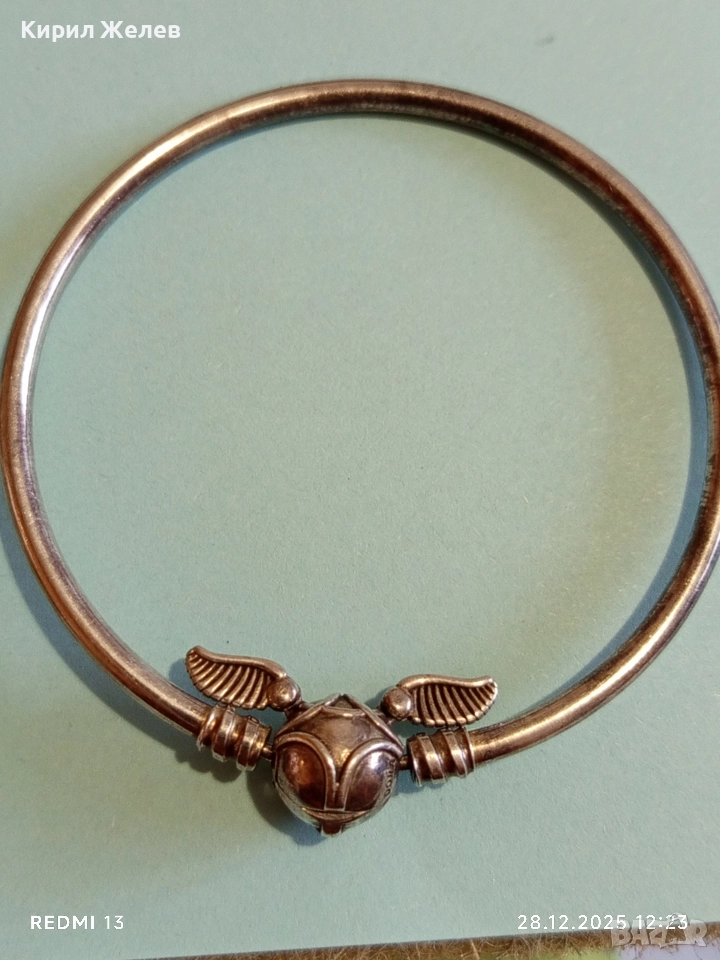 Сребърна гривна Pandora Moments Harry Potter със закопчалка златен снич 30847, снимка 1