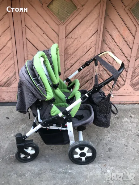 Бебешка количка за близнаци детска количка за близнаци детска двойна количка, снимка 1