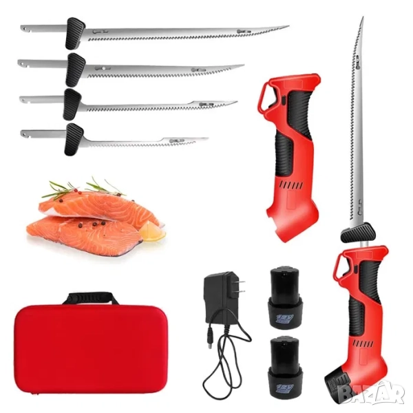 Електрически професионален комплект нож за филетиране на риба, ножове, снимка 1