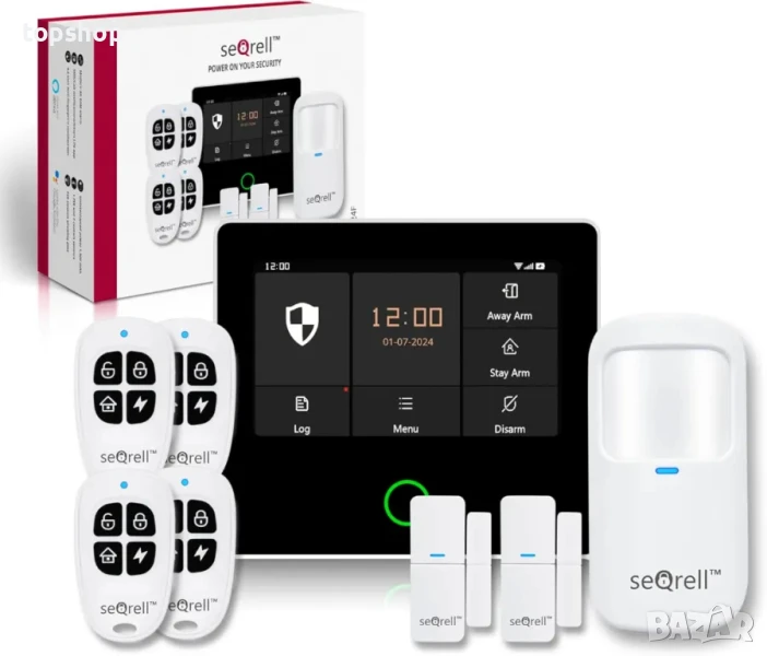 НОВА безжична домашна алармена система seQrell GSM 4G и WiFi, със сензорен екран, батерия 1500mAh..., снимка 1