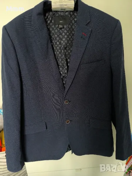 Тъмно синьо мъжко сако H&M 52, снимка 1