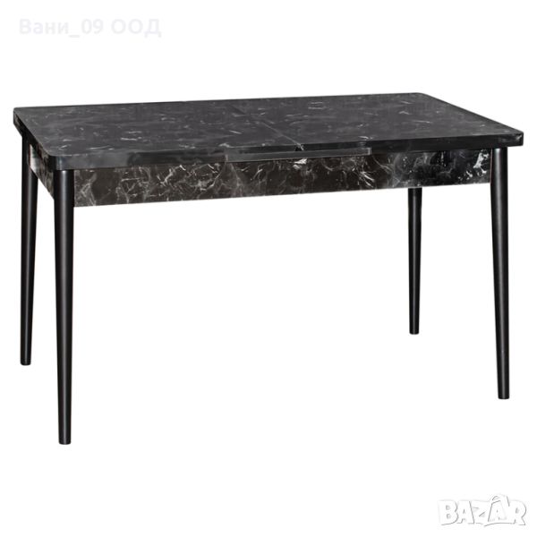 Разтегателна трапезна маса в цвят черен мрамор , снимка 1