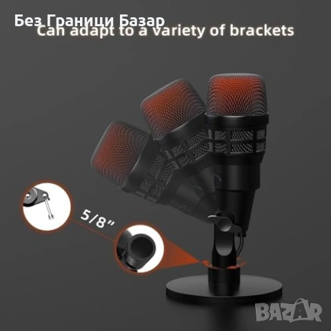 Нов USB кондензаторен микрофон RGB за PC Mac PS4 PS5 стрийминг подкаст YouTube, снимка 4 - Микрофони - 54130961