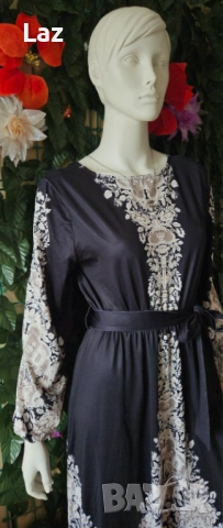 женствена рокля с коланче и дълъг ръкав, снимка 2 - Рокли - 52478503